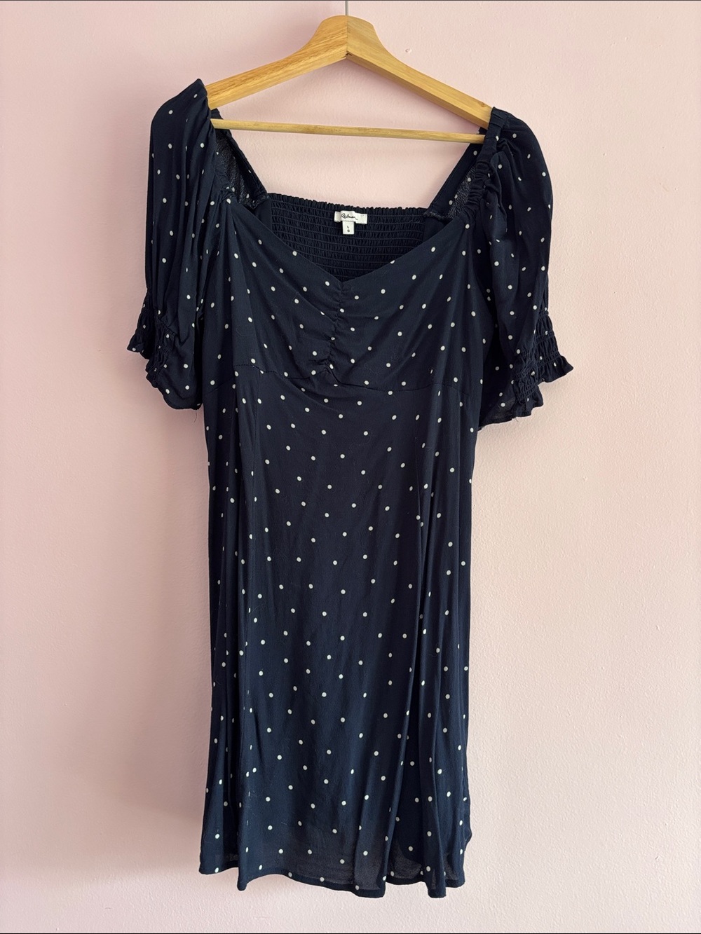Reitmans Polka Dot Puff-Sleeve Mini Dress Size L